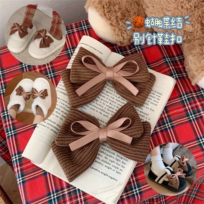 【1pair】pendants for boots winter shoe decoration sneaker jewelry DIY shoes ornament designer charms shoes pin vintage knit