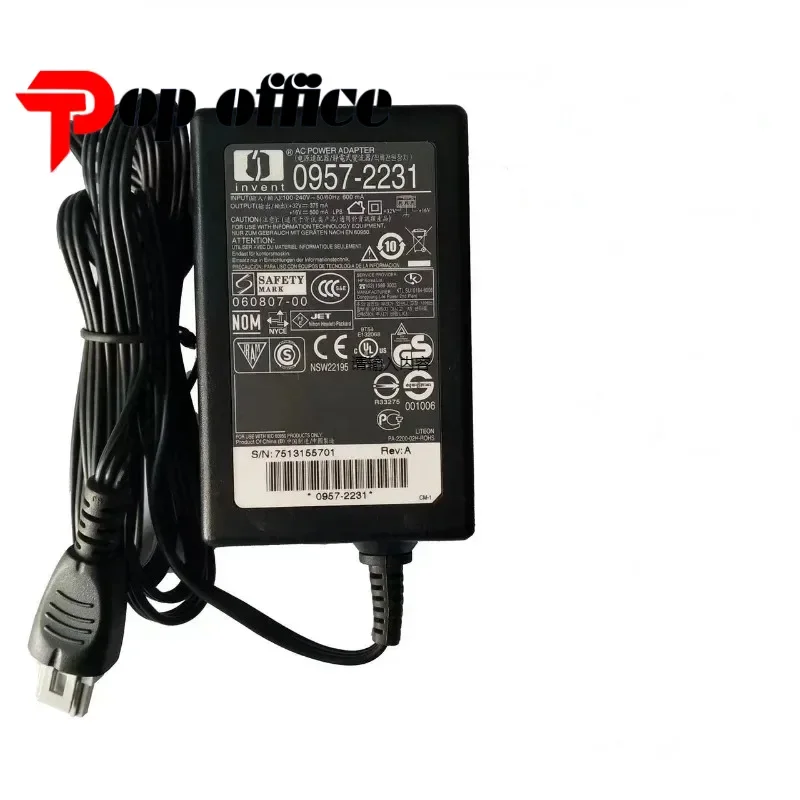 1 buah catu daya pengisi daya adaptor AC 0957-2231 32V 375mA 16V 500mA untuk HP D1420 D1430 D1460 D2430 D2460 F2120 F2140 F2240 F2280