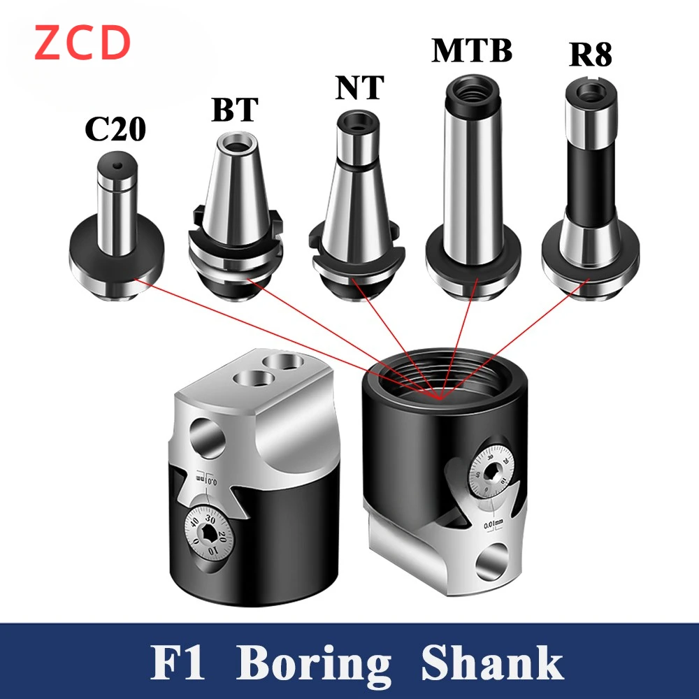 F1 Boring Tool Holder BT30 BT40 NT30 NT40 R8 MT MT2 MT3 MT4 MT5 C20 C25 F1 Boring Tool Holder Boring Head Connecter Toolholder