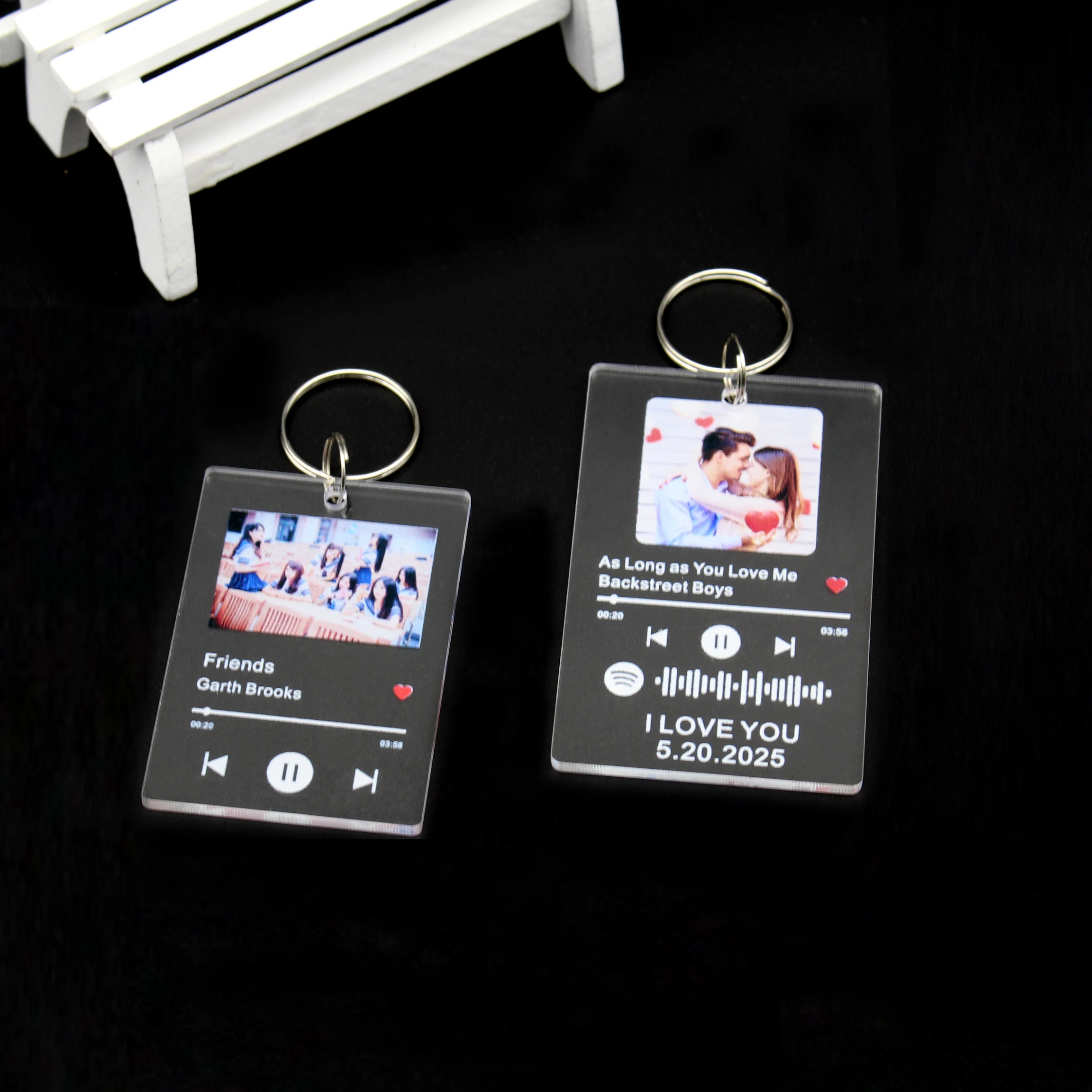 

Custom Personalized Transparent Acrylic Spotify Keychain Scan Code Music Song Singer Name Album Cover Custom Keyring Gifts