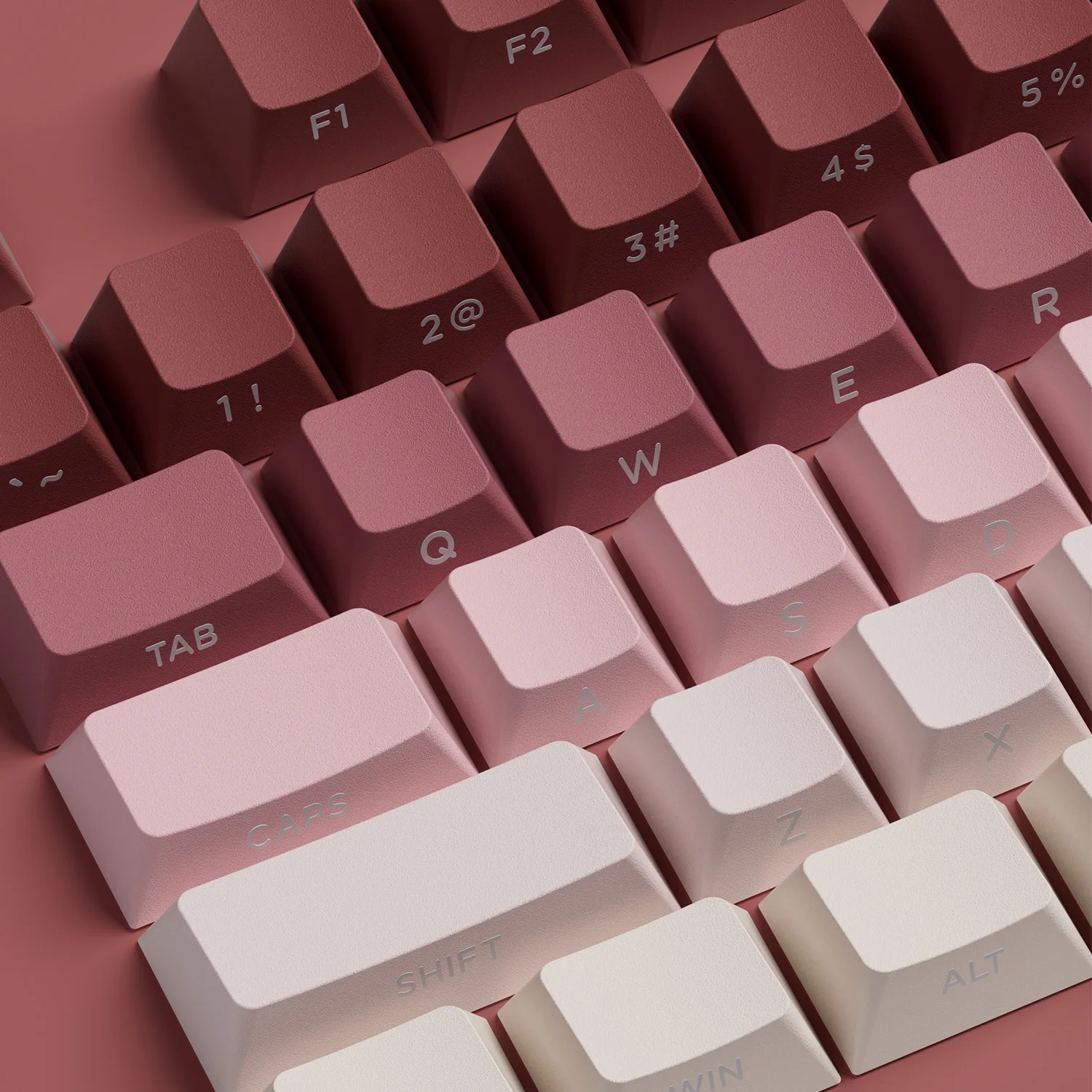 Veekos Rose Latte Gradient SP Keycap Set 136-Key Shine-through Cherry Profile PBT Double Shot Keycap for  MX Custom Keyboard