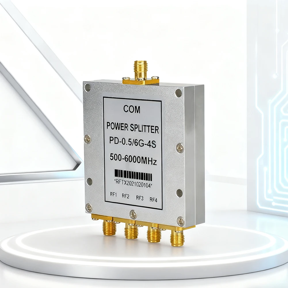 

Разветвитель мощности 4-портовый, разъем K, диапазон частот 0,5–6 ГГц, низкие потери, высокая изоляция для радиочастотных применений
