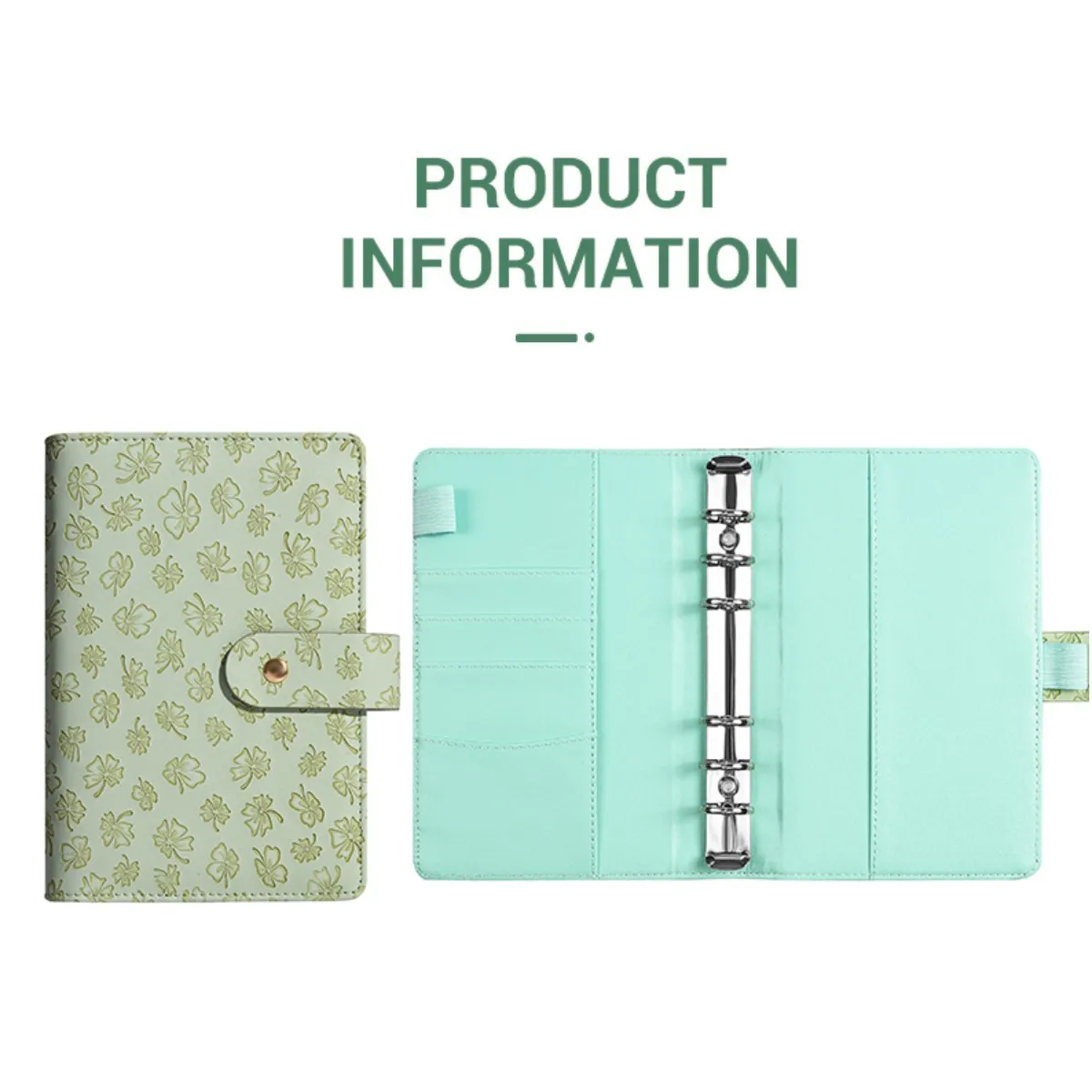 A6 PU-Leder-Ordner, preisgünstiges Notizbuch mit 6 Ringen, stilvolles Design, persönlicher Notizbuch-Ordner, kann zur Aufbewahrung von Bargeld und Budgets verwendet werden – Detail 11