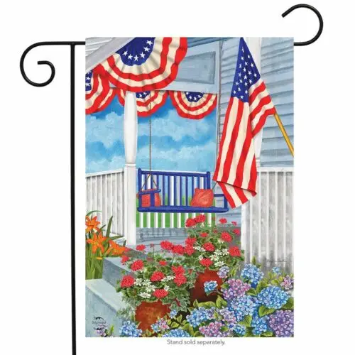 Patriotic Porch Spring Garden Flag Floral 12.5