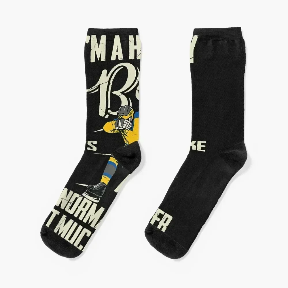 

Hockey Boy Gifts Funny Dabbing Player Boys Kids BZR Socks christmas gift retro cotton Women Socks Men's