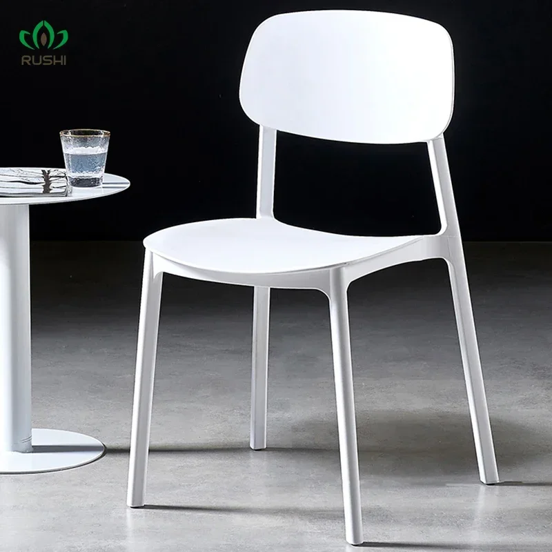 

Nordic Minimalist Plastic Chair Thickened Backrest Dining Chairs for Kitchen Fashion Creative Casual Home Dining Table and Chair