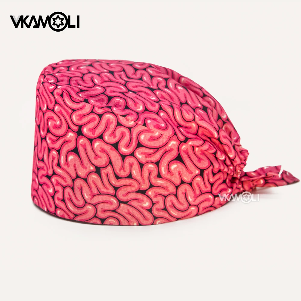 Medical Brain Pattern Series Printed Surgical Caps  Doctor and Nurse Head Caps 100% COTTON scrub cap