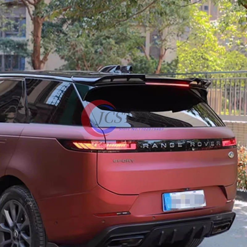 2023 إلى ما يصل لاند روفر رينج روفر سبورت L461 سيارة خلفية منتصف سبويلر الجذع الجناح الشفاه بواسطة ABS طقم هيكل أسود لامع #3