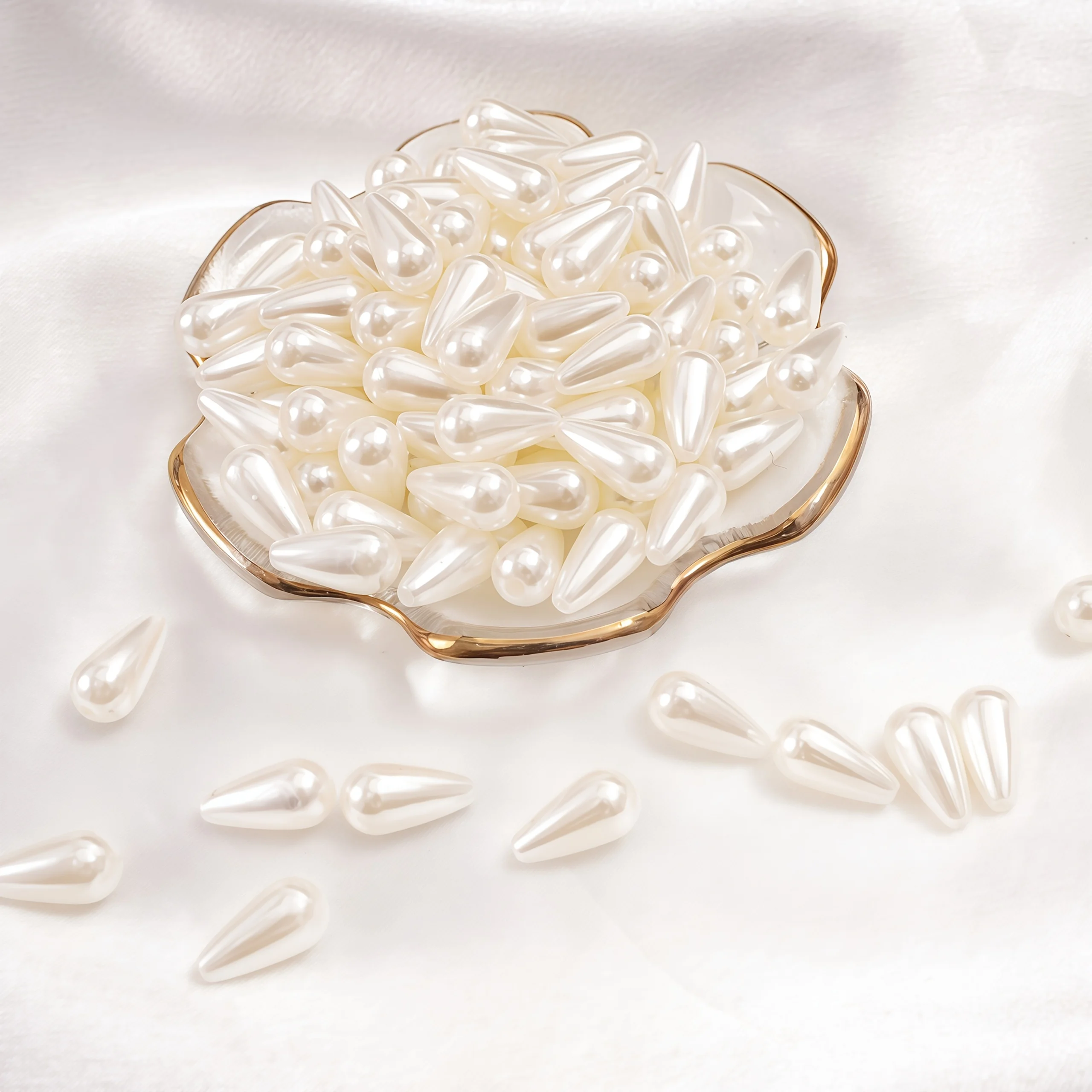 

300 шт. 14 мм жемчужного цвета, бусины-капли, бусины-капли, акриловые бусины, бусины-разделители, бусины для украшения ювелирных изделий своими руками