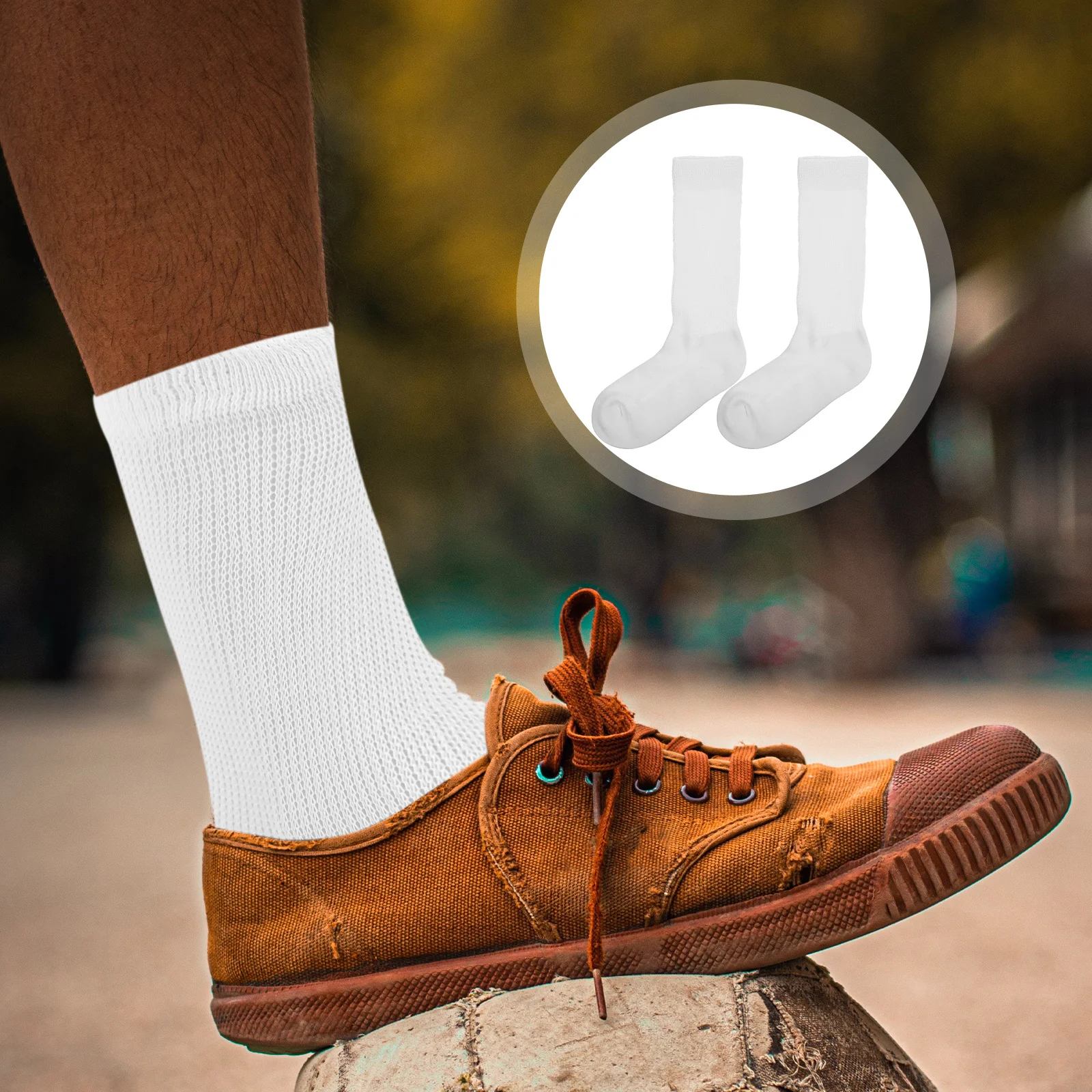 

4pcs Cotton For Men Non-Binding Comfortable Hospital Calf Nursing Hospital Calf Socks Non-Slip Mens