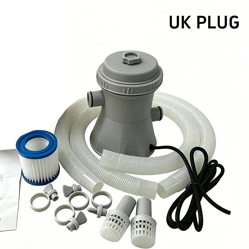 300 Gallon Swimming Pool Filter Circulation Pump Complete Filtration System With Hose Strainer For Above Ground Inflatable Pool image 3