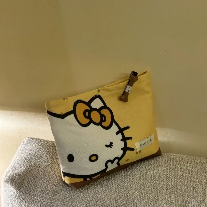 Olá Kitty Anime Kawaii Moda Sanrio Ins Saco De Maquiagem De Grande Capacidade, Bonito Portátil Saco De Auscultadores De Viagem, Coin Purse Presentes