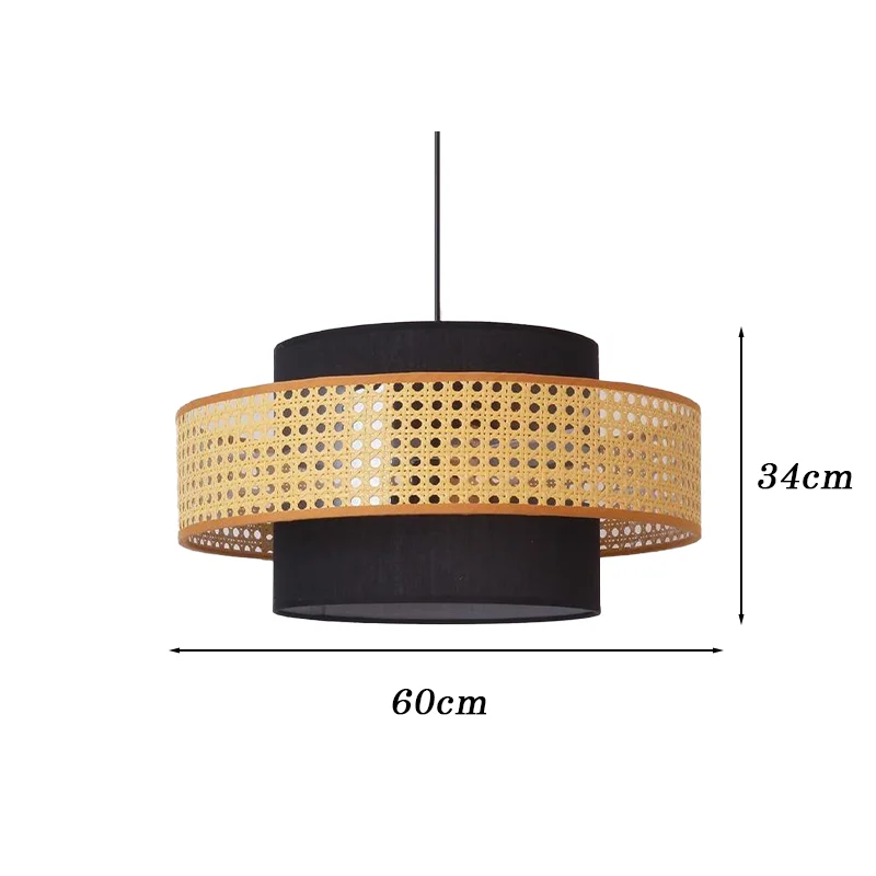 Vintage hanglamp handgemaakte geweven rotan hanglamp LED warme lichten woonkamer restaurant keuken theehuis kroonluchter