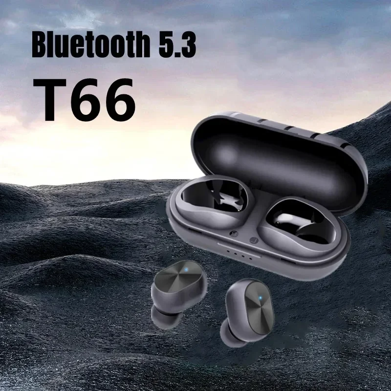 T66 Wireless Earphone Bluetooth 5.3 Headphones Sport Game Wireless Headset Noise Reduction Earbuds Bass Touch Control for Phone