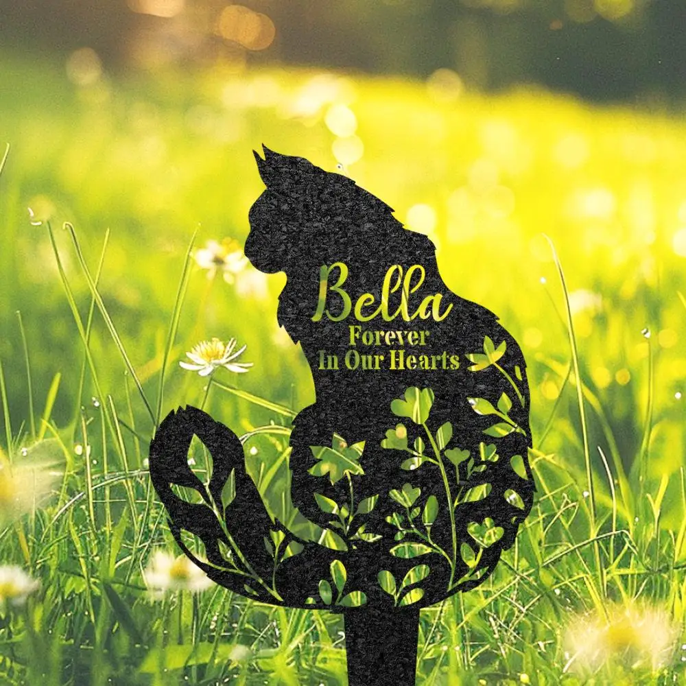 

Custom Ragdoll Cat Memorial Burial Stake, Personalized Long-Haired Cat Garden Sign Metal Cat Grave Marker Cat Engraved Sign