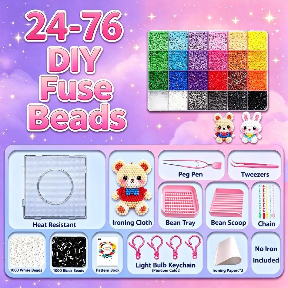 Colorful 2.6mm Hama Beads Multiple Colors Available New Perler Fuse Beads Ironable DIY Educational Craft Toy Reliable Quality