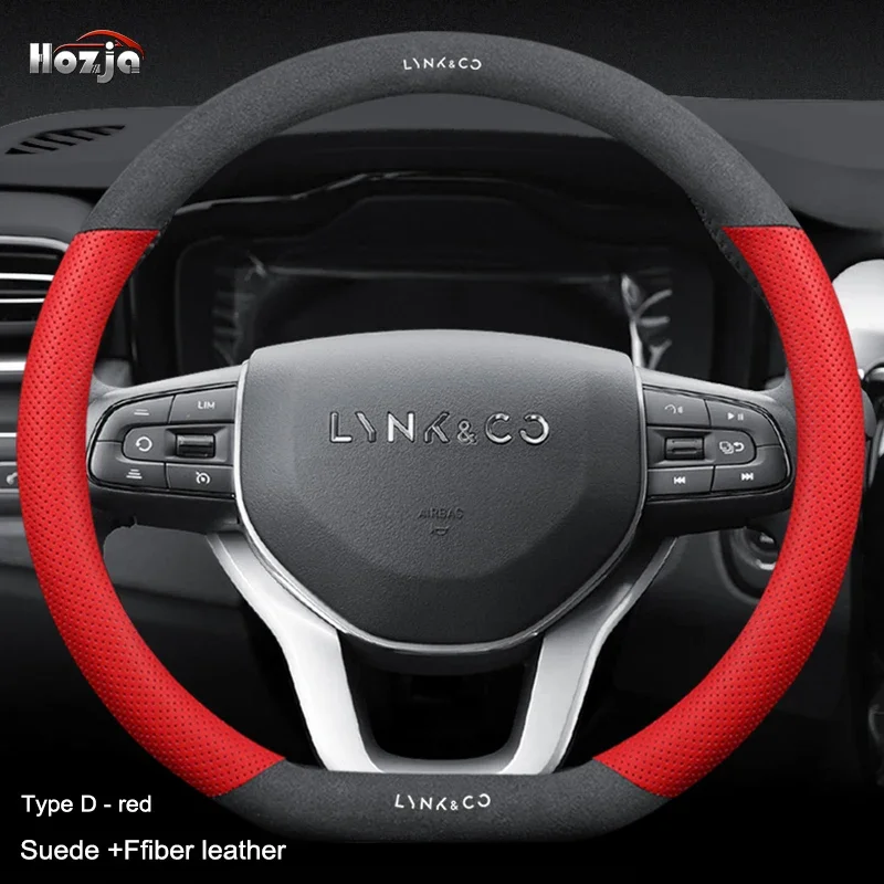 

Leather Car Steering Wheel Cover for LYNK&CO 09 2025 2024 2023 2022 Breathable Non-slip Car-styling Auto Accessories