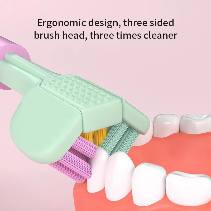 Escova De Dentes De Três Lados Escova De Dentes De Cerdas Macias Ultra Fine Soft Toothbrush Oral Care Segurança Dentes Escova Oral Health Cleaner