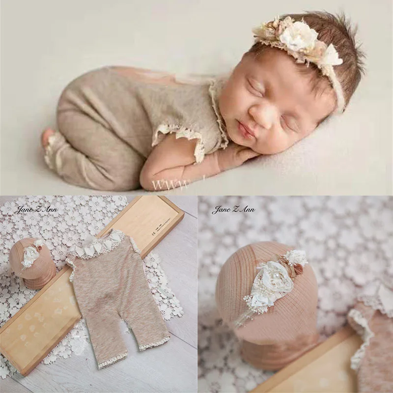 Newborn photography clothing suit clothes beige girls props clothing studio style outfits