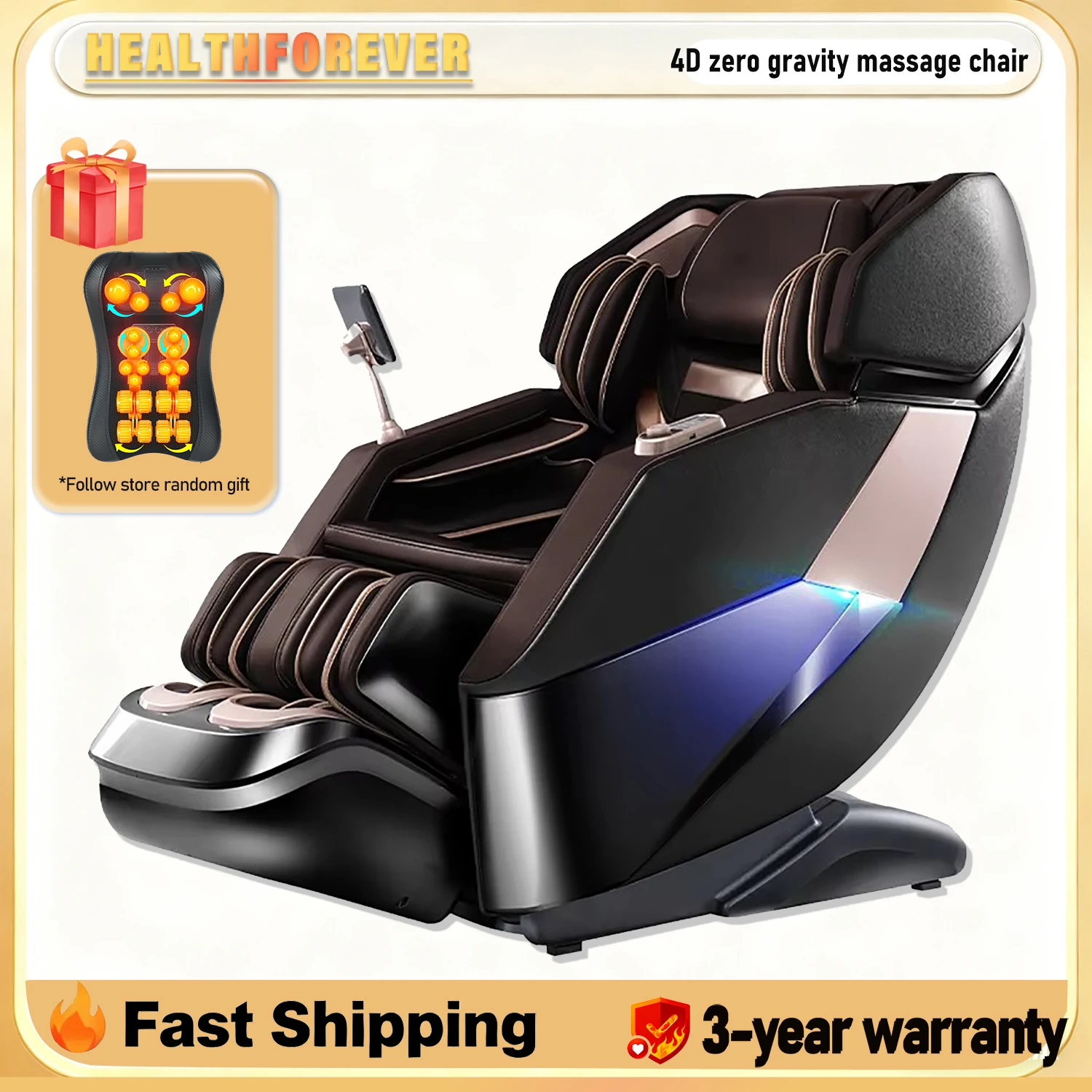 

массажное кресло массаж шиацу с режимом качания, методами постукивания и нагревательной терапией, тайское массажное кресло для растяжки 4D SL Track