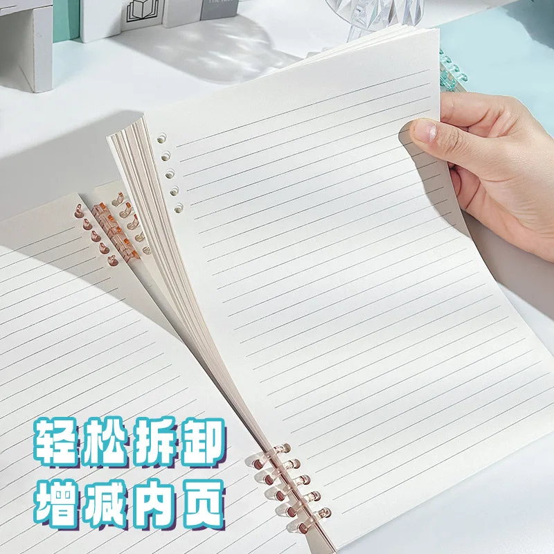 Loose-leaf Notebook A5 60 Sheet Binder Ring Notebooks PP Cover School Office Supplies Stationery