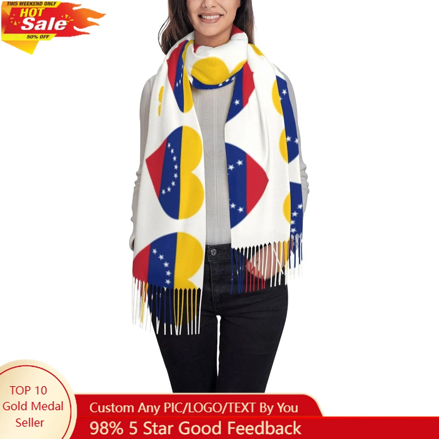 

Russian flag and american flag Scarf For Women and Men Winter Warm Scarves Large Shawl Wrap Shawl Gifts