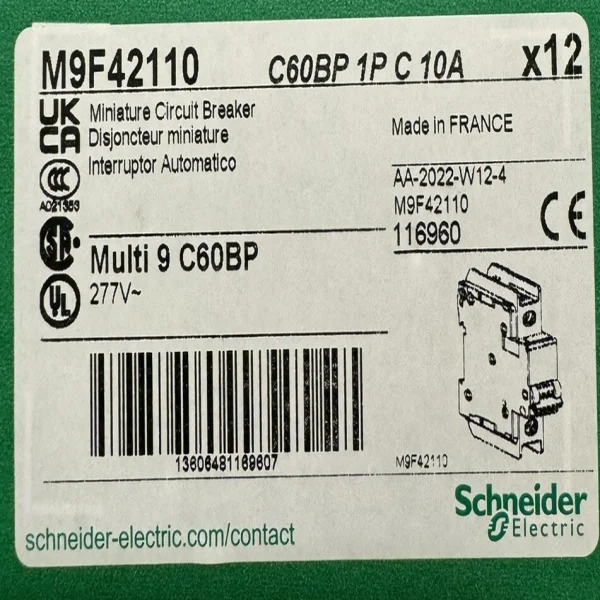 

M9f42110 Миниатюрный автоматический выключатель на DIN-рейку 10а, 1-полюсный абсолютно новый оригинальный точечный ПЛК