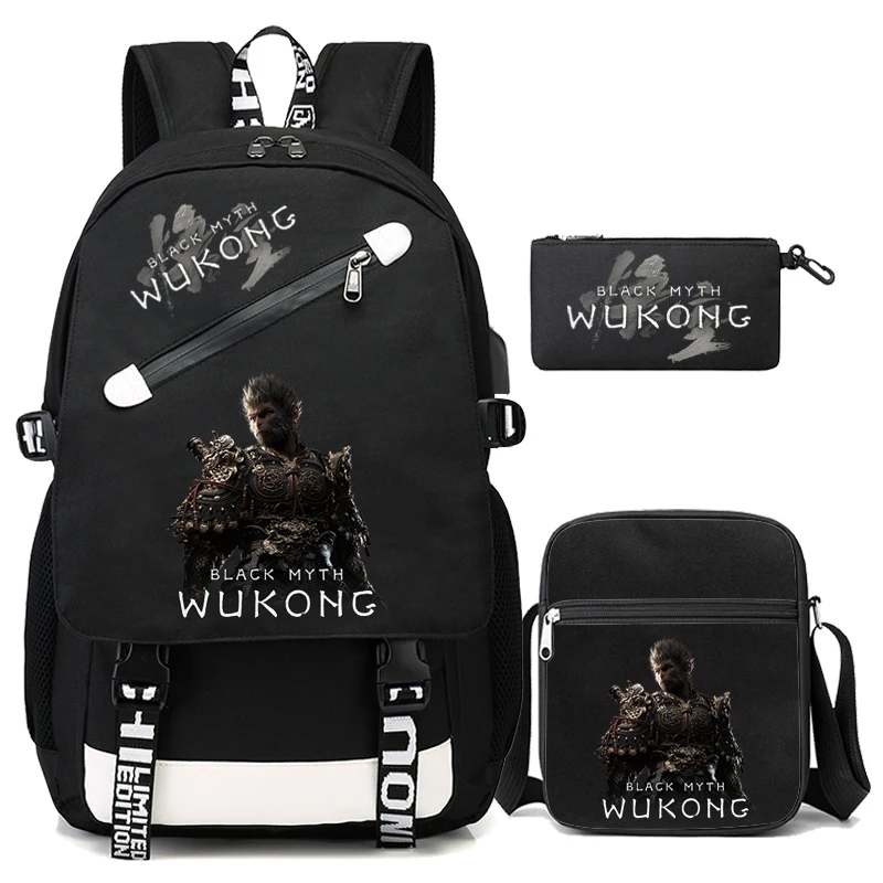 

3 шт./набор, мужской рюкзак с рисунком аниме «Wukong»