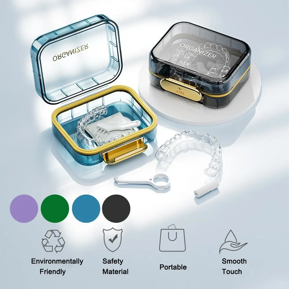 Transparent Invisible Braces Box Large Capacity Waterproof Denture Storage Case Portable False Teeth Holder