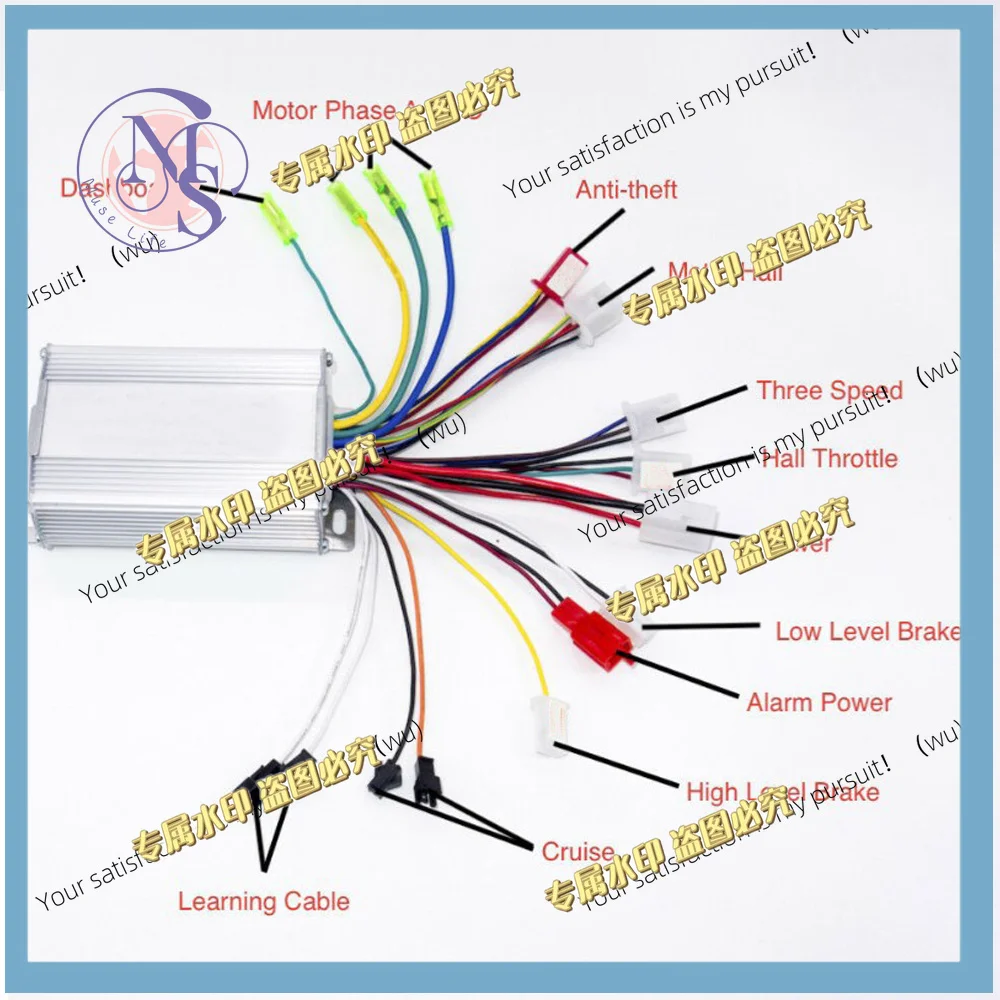 Electric bicycle brushless motor controller 36/48V 350W dual mode 2/3 wheel electric vehicle controller