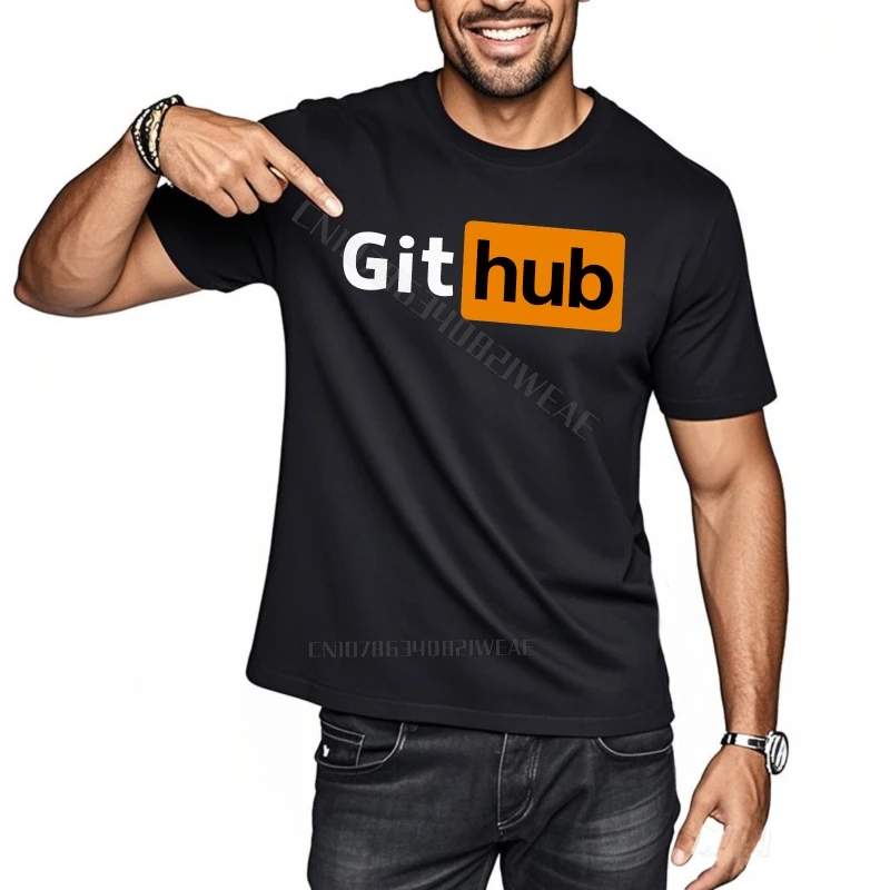 للجنسين تي شيرت الشارع الشهير المتضخم التي شيرت Github شعار على التي شيرت لينة طاقم الرقبة تي شيرت المألوف الكبار الأساسية تي شيرت