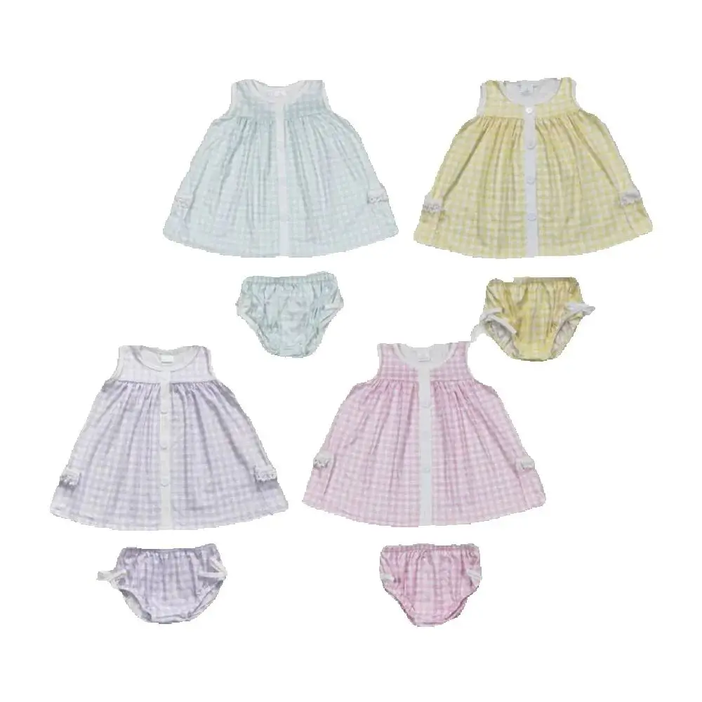 

Baby kids clothing Sibling summer girls Baby Girls Summer Sibling Sister Checkered Tunic Top Bummies Clothes Sets