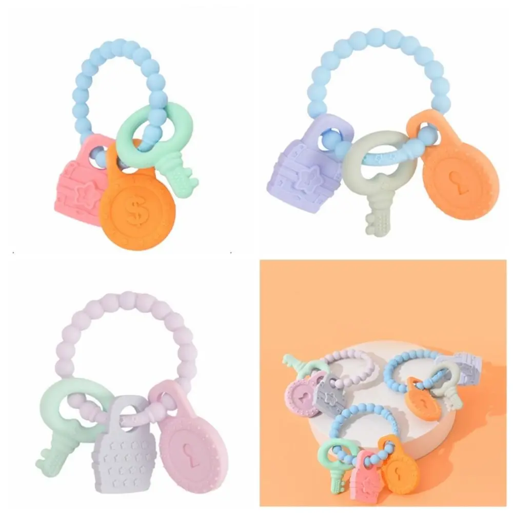 Food Grade Silicone Baby Teething Toy Ring Design Multi-color Baby Health Teether Toys BPA Free Durable