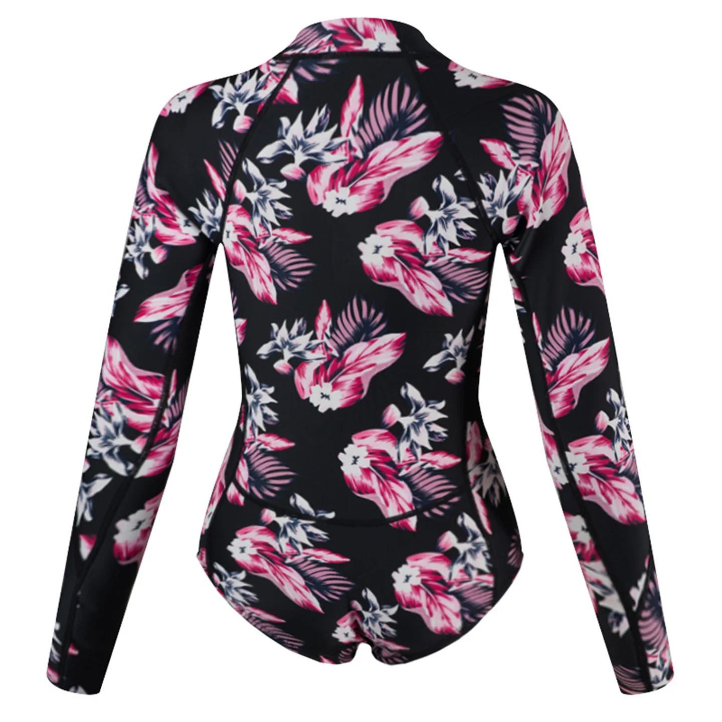 Summer Women 2MM Neoprene Bikini Wetsuit Long Sleeve Skin Diving Suit Sun-proof Surfing Snorkeling One Piece Swimwear