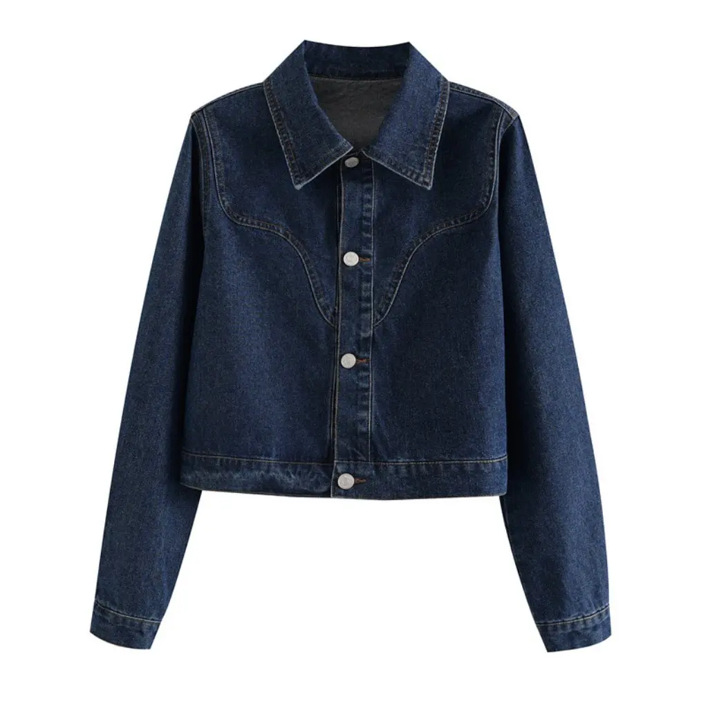 

Korean Style Women's Denim Coat Solid Color Casual Spring New Design Tooling Money Pattern ZJQ-75003