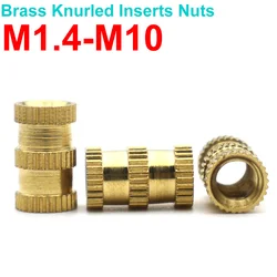 M1.6 M2 M2.5 M3 M4 M5 M6 M8 M10 Brass Knurled Insert Nuts Double Pass Embedded Threaded Inserts for Furniture Plastic Injection
