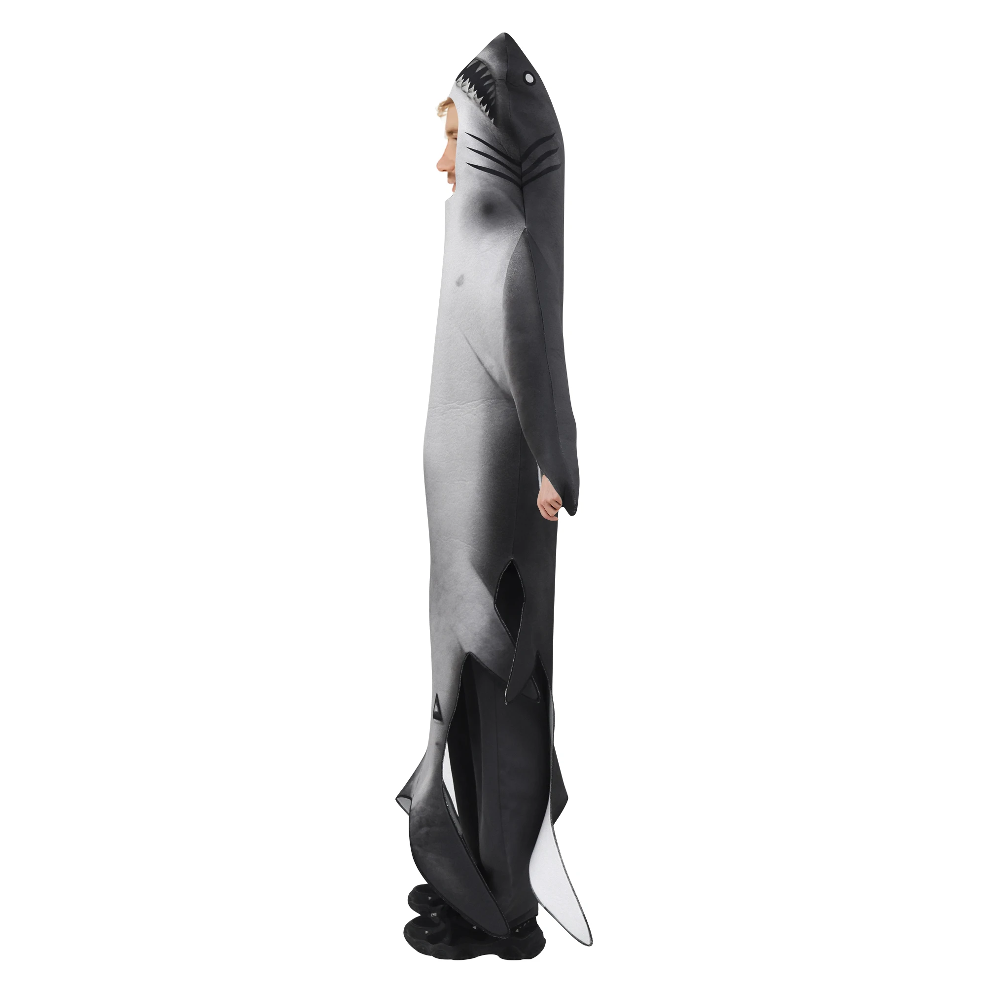 Zawaland Halloween Adult Cosplay Shark Costume Holiday Party Funny Onesie Stage Costume Men Women Carnival Performance Clothes