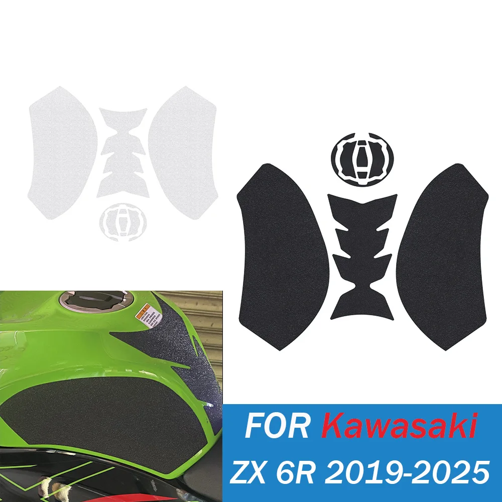 

Motorcycle Side Fuel Tank Stickers Waterproof Pad For Kawasaki ZX 6R 2019-2025 ZX6R PVC Scratch-Resistant Sticke Accessories