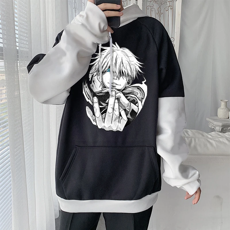 Anime Jujutsu Kaisen Harajuku Gojo Satoru Manga Hoodies Cool Cartoon Men Hip Hop Long Sleeve Plus Size Women Winter Sweatshirts