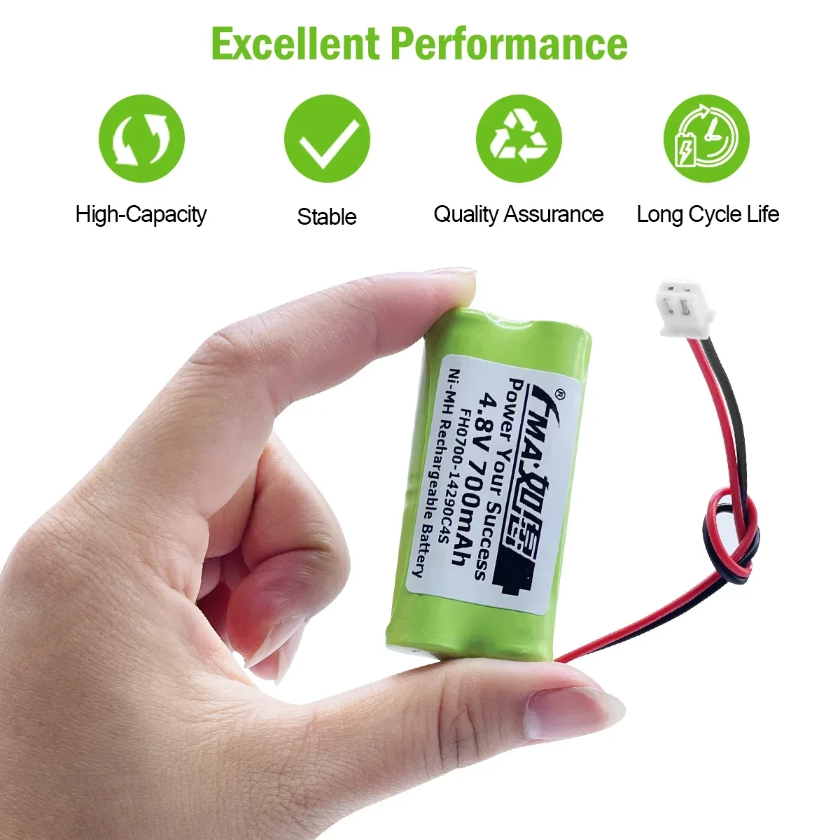 4.8V Ni-Cd 500mAh Ni-MH 700mAh 2/3AA4SH Rechargeable Battery for Cordless Wine Opener Long-Lasting Power view 5