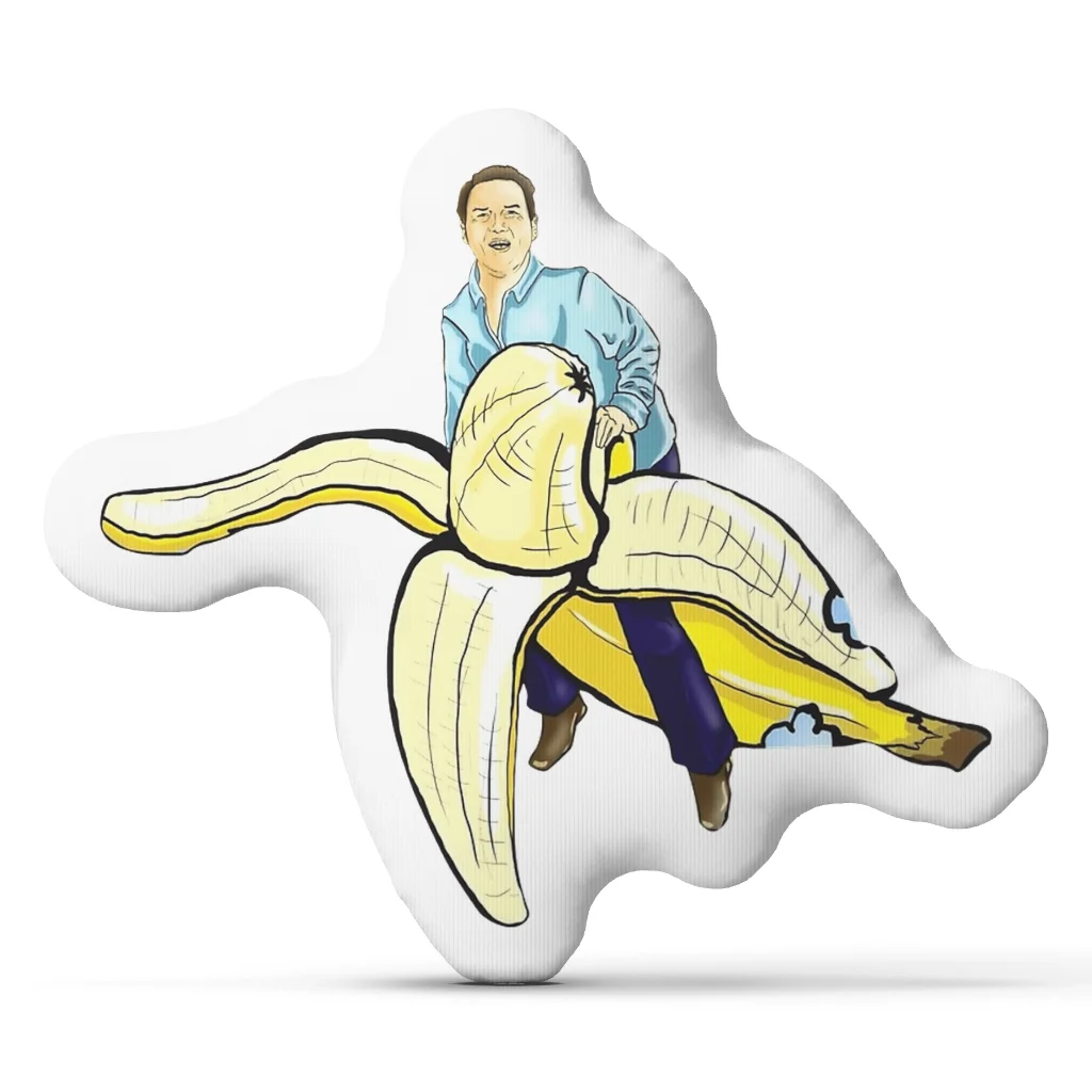 Funny Banana Peel Man Shaped Throw Pillow Surreal Fruit Cushion Irregular Stuffed Decorative Pillow for Sofa Home Decor Gift