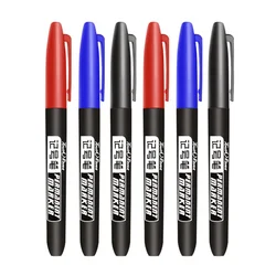 3 pcs/Set Permanent Marker Pen Waterproof Ink Fine Point Black Blue Red Oil Ink 1.5mm Round Toe Fine Color Marker Pen