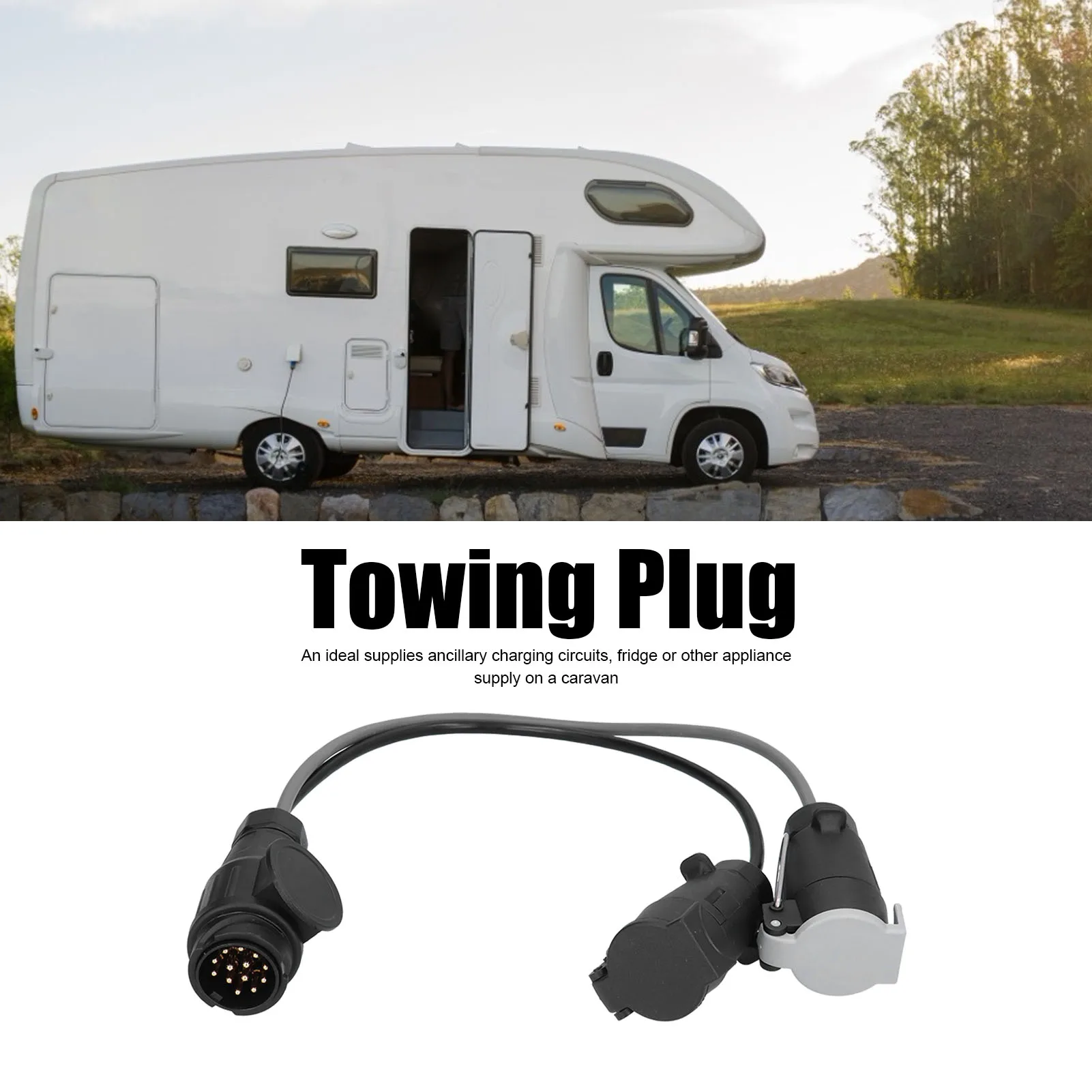 

12V 13Pin to 7Pin Trailer Plug Converter Plastic PVC Brass for Standard European Caravans RVs Trailer Connector Auto Accessories