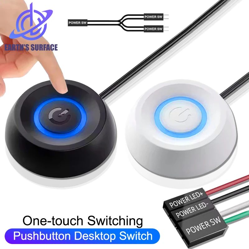 Pushbutton Desktop Switch PC Motherboard Externe Power LED Licht Taste Verlängerungskabel für Home