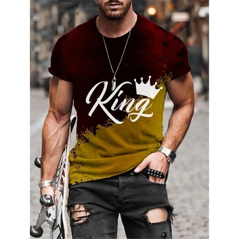 Summer Men's New Round Neck Casual Printing Short-sleeved T-shirt