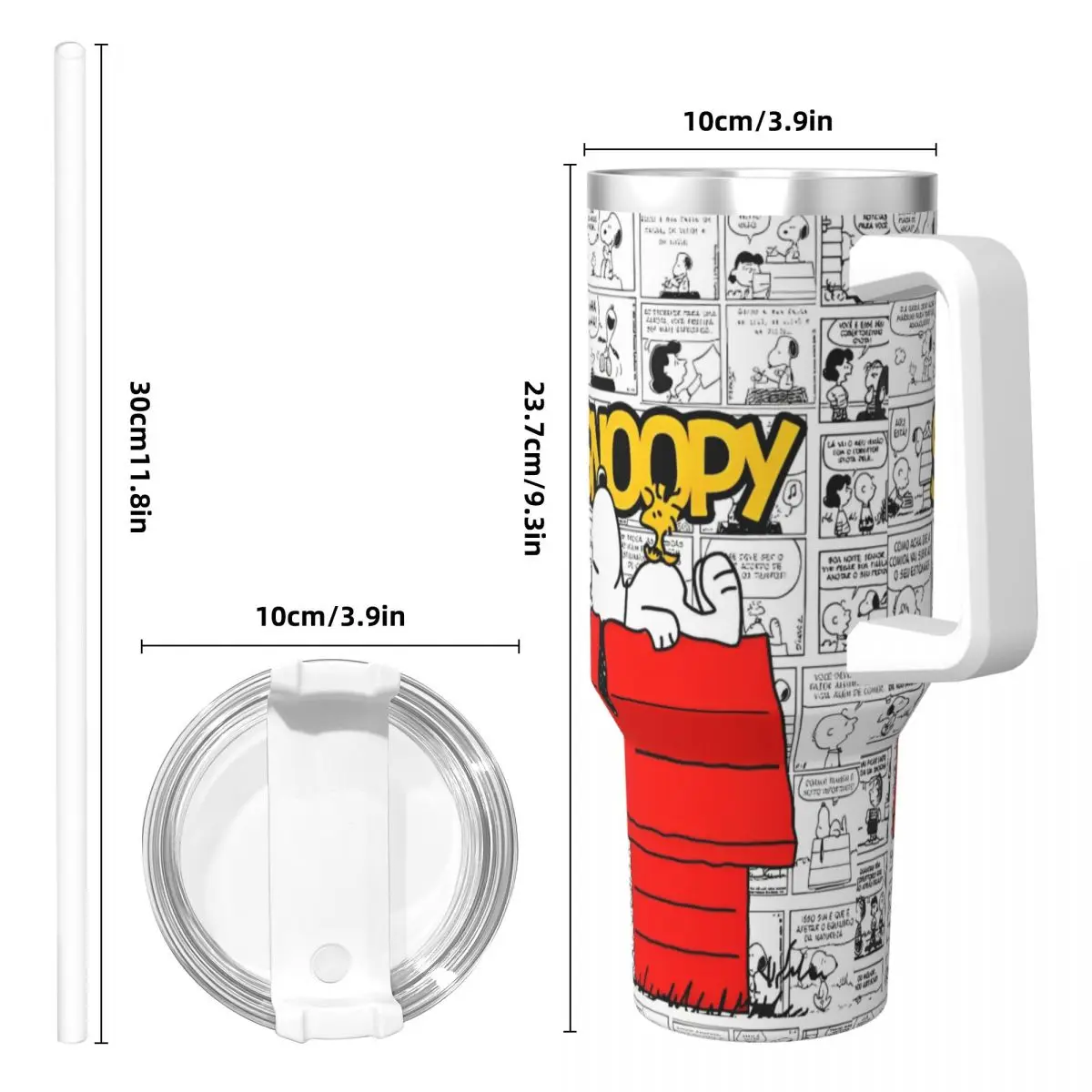 Snoopy Peanuts Tumbler Hot Drinks Water Bottle Portable Stainless Steel Coffee Mug Graphic Travel Mugs Cup