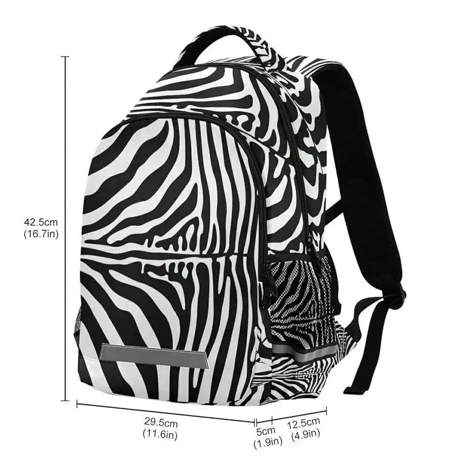 

Zebra Print Backpack For Travel Laptop School Daypack Unisex Adult