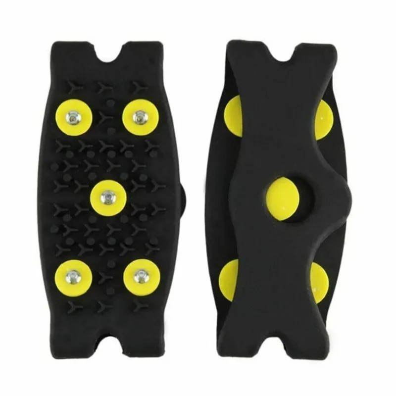 1 pair 5-Stud Snow Ice claw Climbing Anti Slip Spikes Grips Crampon Cleats Shoes Cover for women men Boots Cover size 35-43