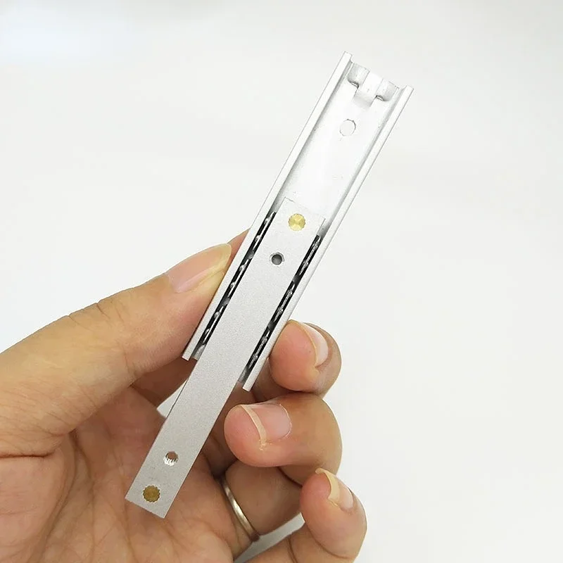 

For Short 70mm Slide Small Drawer Rails Pulled Out on Both Sides Two Way Two Section Slide Rails 16mm Wide Narrow Slide