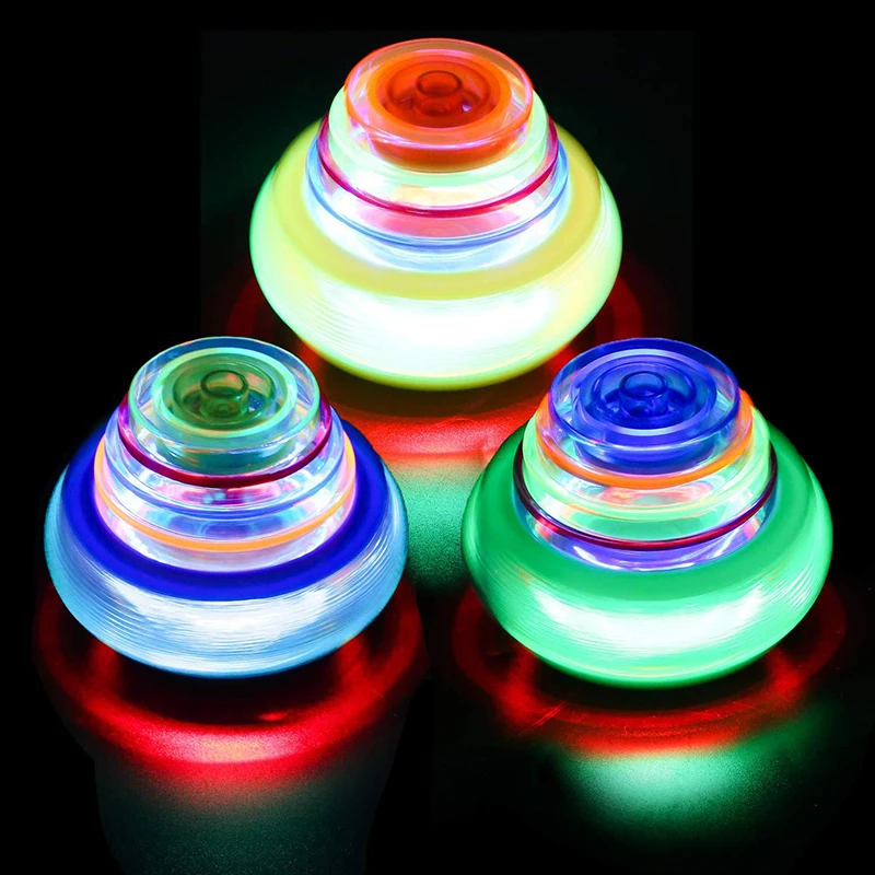 LED Spinner Gyro Toy Luminous Gyroscope Flashing Spinning Ball Kids Party Toys Treat Boy Girl Birthday School Gift Goodie Filler